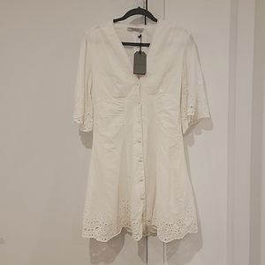 All Saints Una Broderie white dress